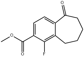1-氟-5-氧代-6,7,8,9-四氢-5H-苯并[7]环烯-2-羧酸甲酯 结构式
