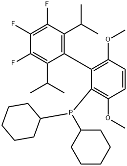 二环己基[3′,4′,5′-三氟-3,6-二甲氧基-2′,6′-双(1-甲基乙基)[1,1′-联苯基]-2-基]膦 结构式