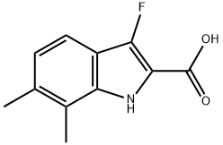 1H-Indole-2-carboxylic acid, 3-fluoro-6,7-dimethyl- 结构式