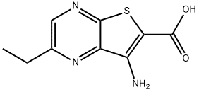 7-氨基-2-乙基噻吩并[2,3-B]吡嗪-6-羧酸 结构式