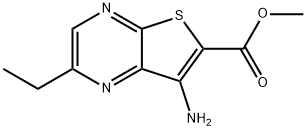 7-氨基-2-乙基噻吩并[2,3-B]吡嗪-6-羧酸甲酯 结构式