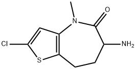 6-氨基-2-氯-4-甲基-4,6,7,8-四氢-5H-噻吩并[3,2-B]吖庚因-5-酮 结构式