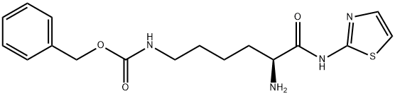 Carbamic acid, N-[(5S)-5-amino-6-oxo-6-(2-thiazolylamino)hexyl]-, phenylmethyl ester 结构式