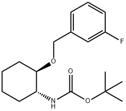 Carbamic acid, N-[(1R,2R)-2-[(3-fluorophenyl)methoxy]cyclohexyl]-, 1,1-dimethylethyl ester 结构式