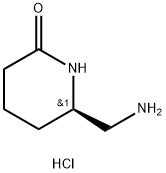 (R)-6-(氨基甲基)哌啶-2-酮盐酸盐 结构式