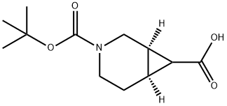 RAC-(1R,6S)-3-[(TERT-BUTOXY)CARBONYL]-3-AZABICYCLO[4.1.0]HEPTANE-7-CARBOXYLIC ACID 结构式