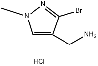 (3-溴-1-甲基-1H-吡唑-4-基)甲胺盐酸盐 结构式