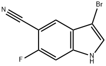 3-溴-6-氟-1H-吲哚-5-甲腈 结构式