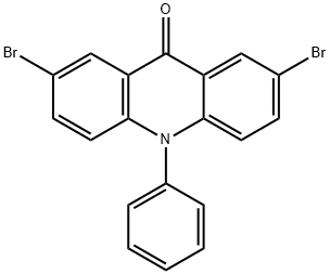 2,7-Dibromo-10-phenyl-10H-acridin-9-one 结构式