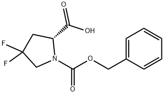 (R)-1-((苄氧基)羰基)-4,4-二氟吡咯烷-2-羧酸 结构式