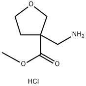 3-Furancarboxylic acid, 3-(aminomethyl)tetrahydro-, methyl ester, hydrochloride (1:1) 结构式