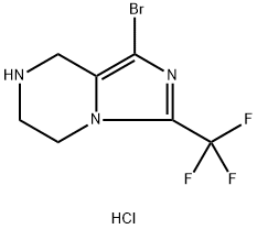 1-溴-3-(三氟甲基)-5,6,7,8-四氢咪唑并[1,5-A]吡嗪盐酸盐 结构式