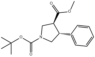 1-tert-Butyl 3-methyl (3S,4R)-4-phenylpyrrolidine-1,3-dicarboxylate 结构式