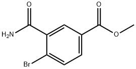 4-溴-3-氨基甲酰基苯甲酸甲酯 结构式