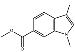 3-碘-1-甲基-1H-吲哚-6-羧酸甲酯 结构式