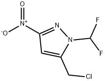 5-(chloromethyl)-1-(difluoromethyl)-3-nitro-1H-pyrazole 结构式