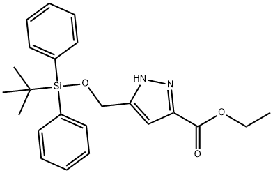 5-((叔丁基二苯基硅烷基)氧)甲基)-1H-吡唑-3-羧酸乙酯 结构式