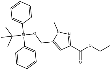 ethyl 5-(((tert-butyldiphenylsilyl)oxy)methyl)-1-methyl-1H-pyrazole-3-carboxylate 结构式