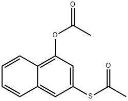 3-(乙酰硫基)萘-1-基乙酸酯 结构式