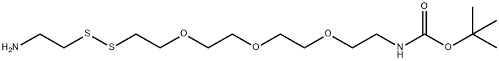 Amino-ethyl-SS-PEG3-NHBoc 结构式
