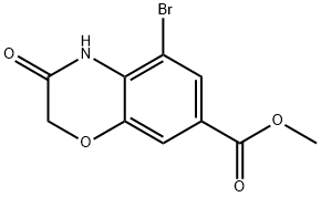 5-溴-3-氧代-3,4-二氢-2H-苯并[B][1,4]噁嗪-7-羧酸甲酯 结构式