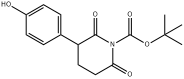 3-(4-羟基苯基)-2,6-二氧代哌啶-1-羧酸叔丁酯 结构式