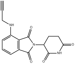 2-(2,6-二氧代哌啶-3-基)-4-(丙-2-炔-1-基氨基)异吲哚啉-1,3-二酮 结构式