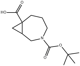 3-[(TERT-BUTOXY)CARBONYL]-3-AZABICYCLO[5.1.0]OCTANE-7-CARBOXYLIC ACID 结构式