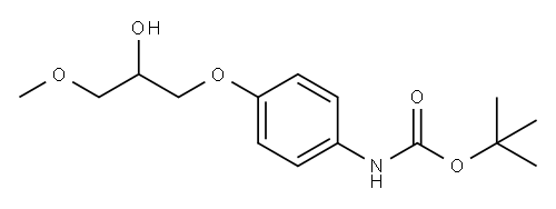 (4-(2-羟基-3-甲氧基丙氧基)苯基)氨基甲酸叔丁酯 结构式