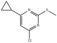 Pyrimidine, 4-chloro-6-cyclopropyl-2-(methylthio)- 结构式