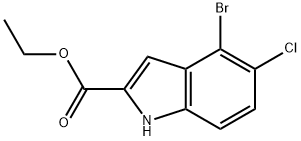 ethyl 4-bromo-5-chloro-1H-indole-2-carboxylate 结构式