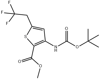 3-((叔丁氧基羰基)氨基)-5-(2,2,2-三氟乙基)噻吩-2-羧酸甲酯 结构式