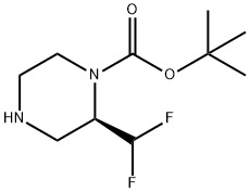 (R)-1-BOC-2-(二氟甲基)哌嗪 结构式