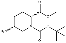 1,2-Piperidinedicarboxylic acid, 5-amino-, 1-(1,1-dimethylethyl) 2-methyl ester, (2R,5R)- 结构式