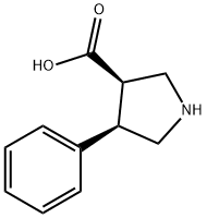 3-Pyrrolidinecarboxylic acid, 4-phenyl-, (3R,4R)- 结构式