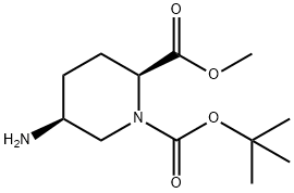 1,2-Piperidinedicarboxylic acid, 5-amino-, 1-(1,1-dimethylethyl) 2-methyl ester, (2S,5S)- 结构式