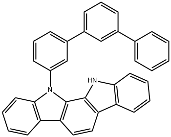 11,12-二氢基-1,1-[1,1':3',1"-三联苯]-3-基-吲哚[2,3-A]咔唑 结构式