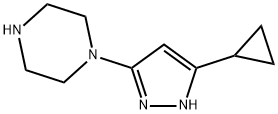 1-(3-cyclopropyl-1H-pyrazol-5-yl)piperazine 结构式