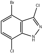 4-溴-3,7-二氯-1H-吲唑 结构式