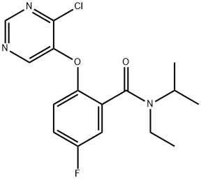 2-((4-氯嘧啶-5-基)氧基)-N-乙基-5-氟-N-异丙基苯甲酰胺 结构式