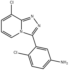 4-chloro-3-(8-chloro-[1,2,4]triazolo[4,3-a]pyridin-3-yl)aniline 结构式