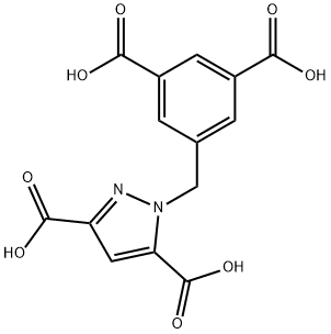 1H-Pyrazole-3,5-dicarboxylic acid, 1-[(3,5-dicarboxyphenyl)methyl]- 结构式