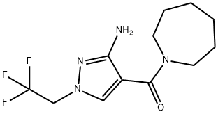 4-(azepan-1-ylcarbonyl)-1-(2,2,2-trifluoroethyl)-1H-pyrazol-3-amine 结构式