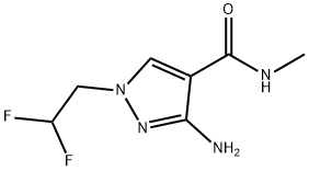 3-amino-1-(2,2-difluoroethyl)-N-methyl-1H-pyrazole-4-carboxamide 结构式
