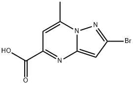 2-溴-7-甲基吡唑并[1,5-A]嘧啶-5-甲酸 结构式