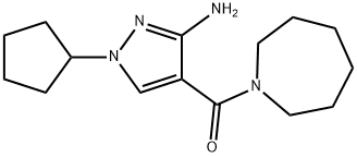 4-(azepan-1-ylcarbonyl)-1-cyclopentyl-1H-pyrazol-3-amine 结构式