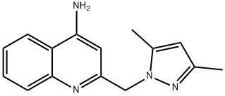 2-[(3,5-dimethyl-1H-pyrazol-1-yl)methyl]quinolin-4-amine 结构式