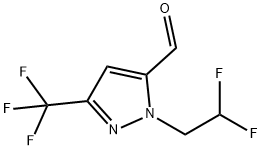 1-(2,2-difluoroethyl)-3-(trifluoromethyl)-1H-pyrazole-5-carbaldehyde 结构式