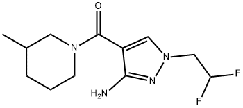 1-(2,2-difluoroethyl)-4-[(3-methylpiperidin-1-yl)carbonyl]-1H-pyrazol-3-amine 结构式