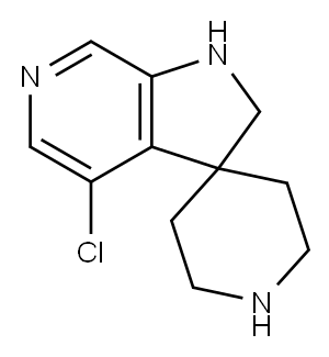 Spiro[piperidine-4,3′-[3H]pyrrolo[2,3-c]pyridine], 4′-chloro-1′,2′-dihydro- 结构式